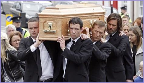 Jim Carrey arrives in Ireland for Cathriona's funeral