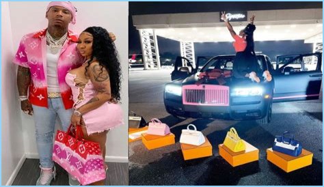 US rapper, Moneybagg Yo gifts his girlfriend Ari Fletcher a custom Rolls-Royce and five Birkin bags on her birthday (videos)